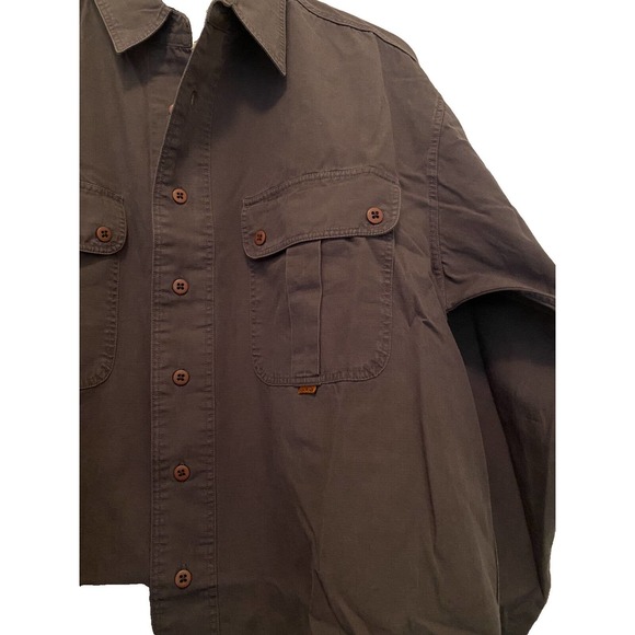 New OOBE Men’s Vintage Durable Cotton LS Button Down Shirt Hiking Shacket Sz MED - Picture 2 of 5